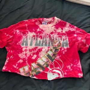 Bleached Atlanta Hawks Crop Tee